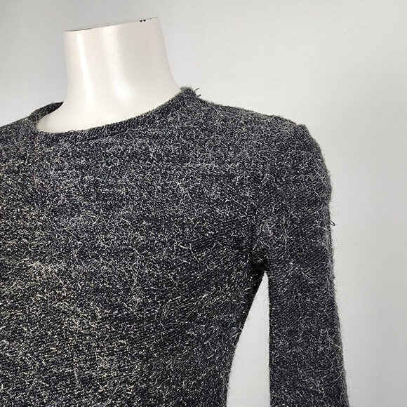 Vintage Holt Renfrew Wayne Clark Black Metallic Knit Long Sleeve Dress Size 6 - Picture 4 of 15